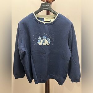 2 for $20 Womens Navy blue Oversized Christmas pullover sweater extra large XL